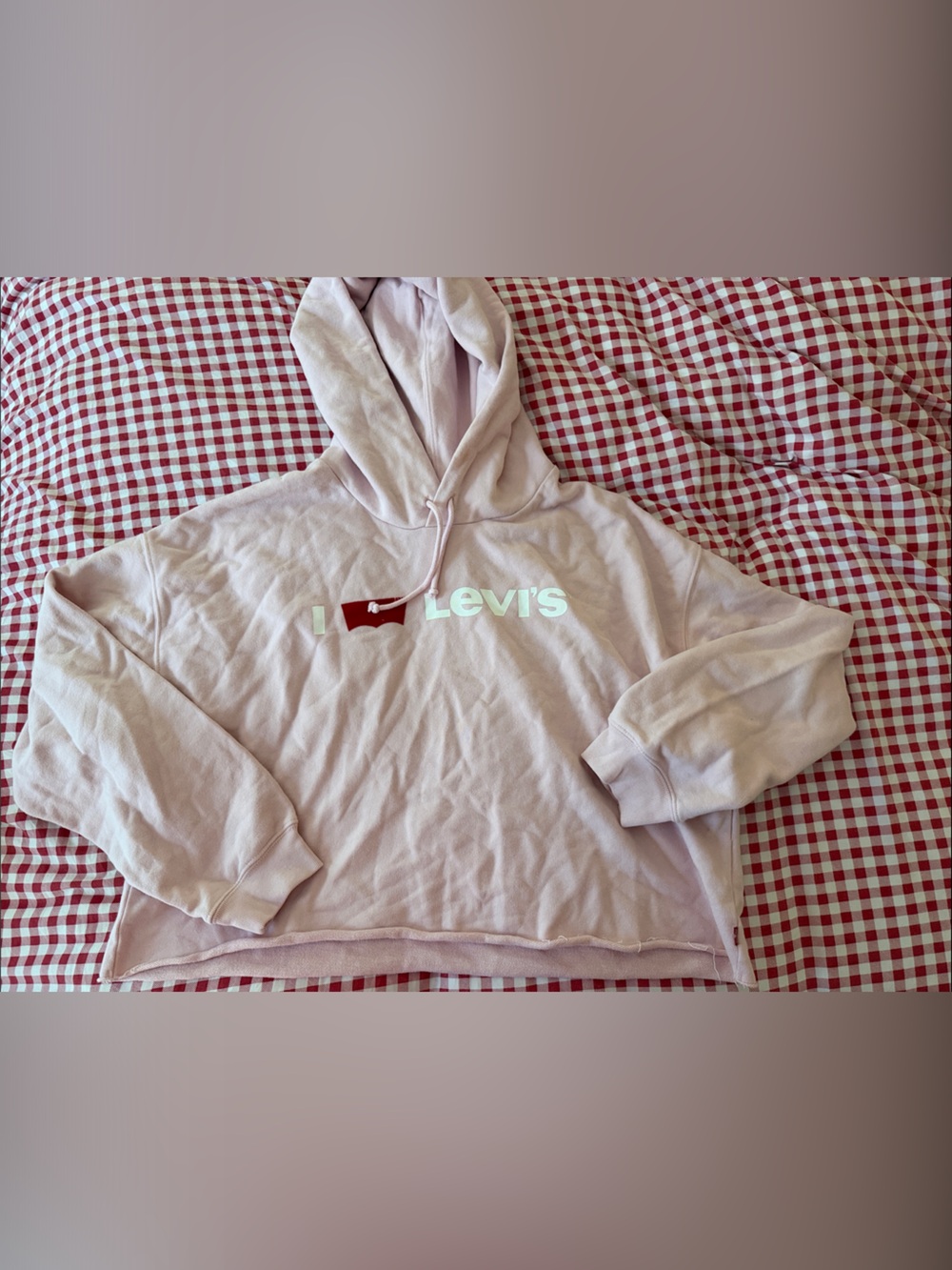 Levi's Light Pink Hoodie with Red Logo